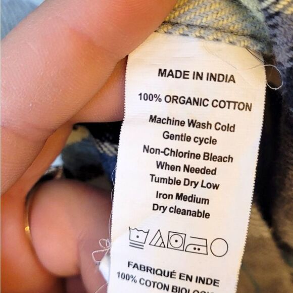 Prana Plaid Button Down Shirt - Blue, Yellow, Black - Picture 6 of 6